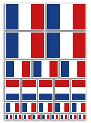Feuille d'autocollants A4 en vinyle Motif drapeau français Eiffel pays Europe drapeau national vacances voyage voiture esthétique #80014