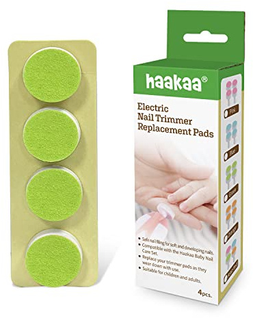 haakaa Electric Nail Trimmer Replacement Pads Baby Nail Trimmer Heads for Standard Baby Nail File, Suitable for 6-12months, Green