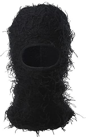 Sturmhaube Distressed Balaclava Distressed Gestrickte Vollgesichts Hut Winddichte Halswärmer Beanie Cap für Männer Frauen Kostüm Zubehör Ski - Distressed