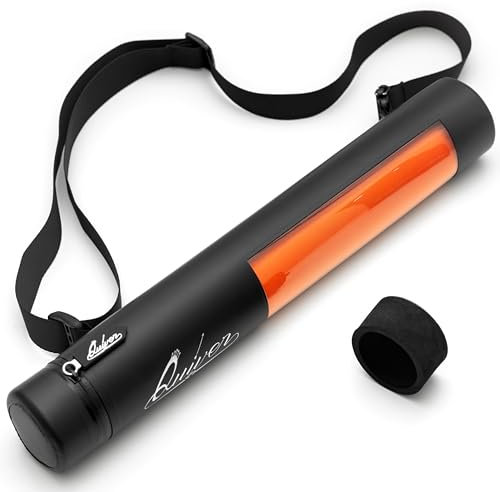 Quiver Time Schwarze XL Orion Spielmattenröhre - Spielmatten-Tasche wasserdichter Reißverschluss, versteckte Würfeltasche, Verstellbarer Schultergurt, Sichtfenster, passt für 14 und 15 Spielmatten