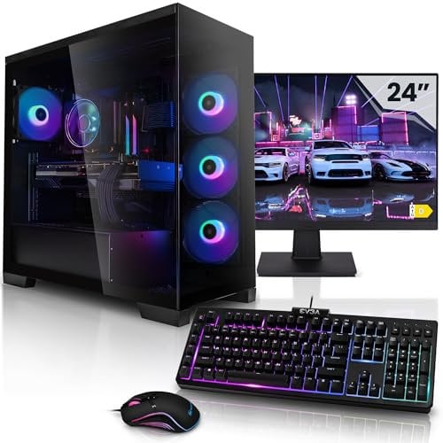 Megaport Komplett Set Gaming PC AMD Ryzen 7 5700X • GeForce RTX 4070 12GB • 24 Monitor • Windows 11 • 32GB DDR4 • 1TB M.2 SSD • WLAN • Tastatur • Maus pc Gaming komplettpaket