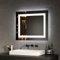 EMKE Badspiegel mit Beleuchtung 60x50cm, Badezimmerspiegel mit Beschlagfrei und 2 Lichtfarbe Warmweiß/Kaltweiß, Kippschalter, LED Badspiegel Klein Horizontal/Vertikal