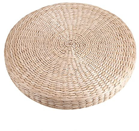Rundes Pouf Tatami-Kissen, Bodenkissen, Sitzkissen, Stroh, Meditation, weiche Yogamatte, 40 cm