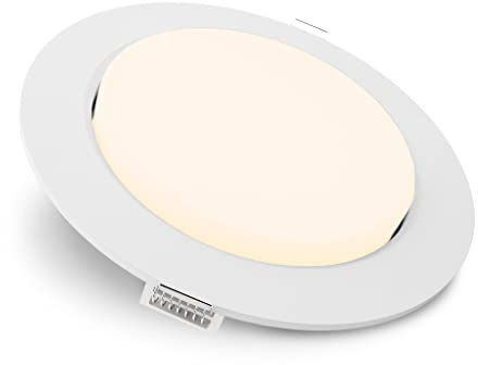 SSC-LUXon RX-3 LED Einbauspot rund weiß GX53 6W dimmbar 3 Lichtfarben | Dimmbares Downlight mit großer Leuchtfläche weiß - warm / neutral / tageslicht, inkl. GX53 LED, Bajonett-Wechsel