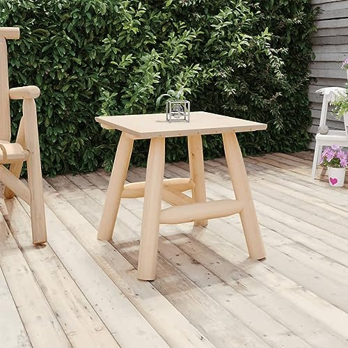Gecheer Beistelltisch Couchtisch Balkontisch Holztisch Gartentisch Blumenhocker Gartenmöbel 49x49x50 cm Massivholz Fichte