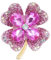 Wekuw Vierblättriges Kleeblatt Brosche, Strass Brosche Broschen Damen Kristall Brosche Verkleinern Pins Anstecker Anstecknadeln Pins Schmuck Retro für Kleidung, Taschen, Rucksack, Hut(Rosa)