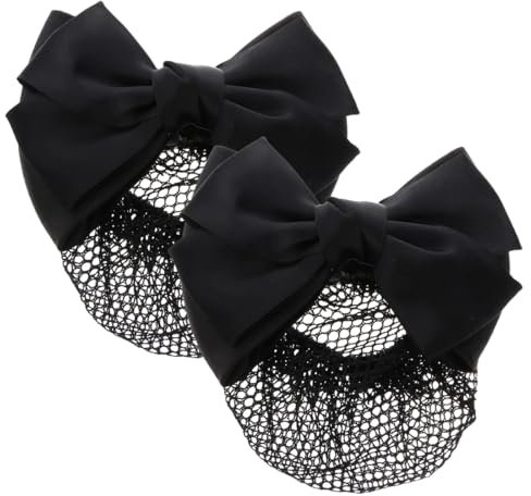 VIUWIZE Paquet de 2 Pinces à Cheveux françaises avec Chignon en Maille, Accessoires pour Femmes, Pinces à Cheveux françaises avec nœud en Satin