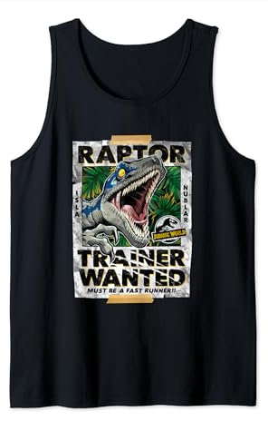 Jurassic World Raptor Trainer Wanted Distressed Poster Tank Top