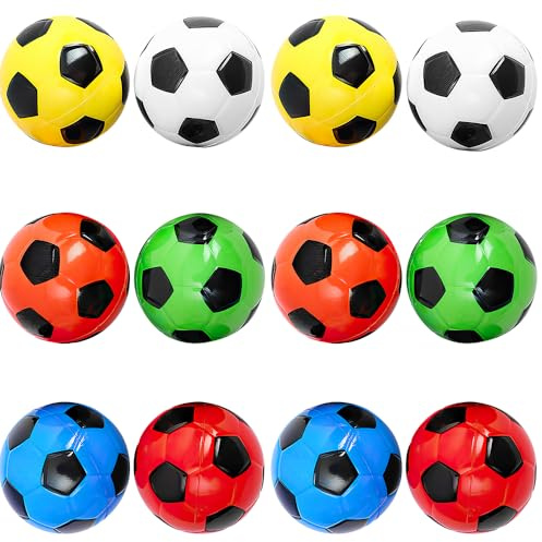 Hojalis Foam Balls, 12 PCS Mini Foam Footballs, 6 Color Sponge Football, High Bounce Soft Football, Sponge Balls for Kids Boys Girls Indoor Outdoor (Colorful)