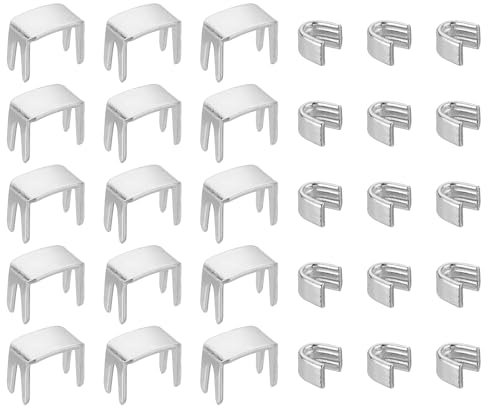 QUARKZMAN #3 Kit de Retenue de Curseur de Fermeture Éclair, 100Pcs Butées Inférieures & 200Pcs Principaux Arrêts pour Sacs Manteaux Fermetures à Glissière Fermées Remplacement, Argent