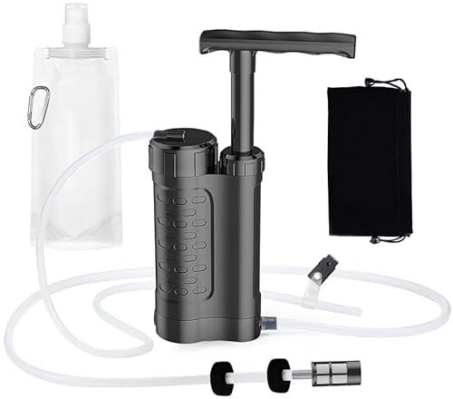 Portable Water Filter Straw - Personal Water Purifier For Hiking, Travel, Camping, Outdoor Adventures(Black)