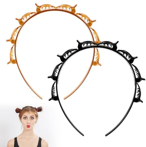 Arcjunys 2 Stück Haarreifen Haarreif für Männer Herren Haarbänder mit klammern Haarband Haarband für den Täglichen Gebrauch Bilden Outdoor Sport Yoga