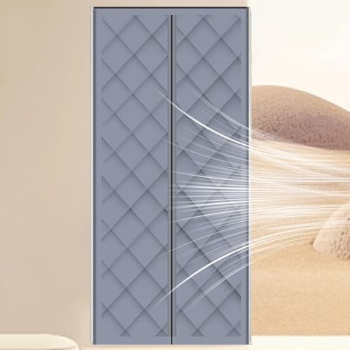 Rideau de porte à isolation thermique avec isolation phonique et occultante pour chambre à coucher, gris 150 x 200 cm