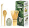 4 Pezzi Kit Cerimonia Matcha Giapponese, Frusta Matcha in Bambù Naturale, Cucchiaio di Bambù, Paletta di Bambù, Porta Frusta, Set Matcha per la Cerimonia Del tè, il Drink - Verde Matcha