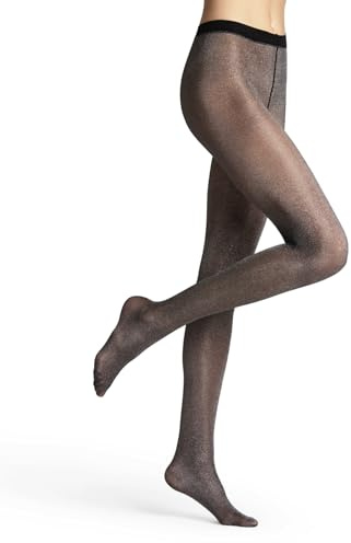 FALKE Damen Strumpfhose Glitter 30 DEN W Ti transparent gemustert 1 Stück, Schwarz Black/Silver 3103, XL