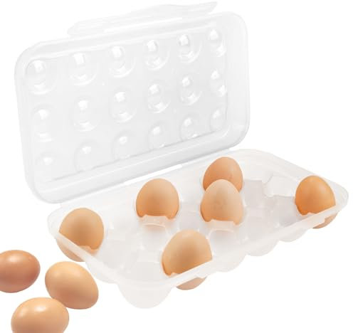 Eierbox 18 Eier, MKNZOME Tragbarer Eier Aufbewahrung Kühlschrank Kunststoff Egg Holder Eierhalter Organizer Für Kühlschrank, Küche, Party, Camping, Picknick, Wandern, Reisen