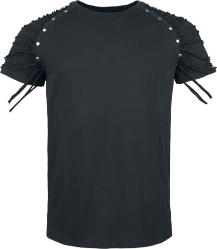 Gothicana by EMP Herren schwarzes T-Shirt mit besonderen Ärmeln XXL