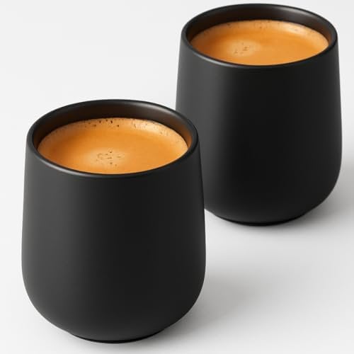 Maxito Espressotassen ∣ 2er Set mit 80 ml ∣ Modernes Design für Espresso aus Keramik ∣ Ideal als Espressotassen Set ∣ Espresso Tassen