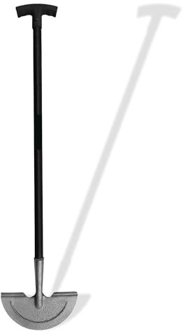 Abaseen Heavy Duty Half Moon Lawn Edger Tool | Carbon Steel Edging Knife for Garden Borders, Landscaping, Trimming, and Creating Clean Lawn Edges | Ergonomic Handle