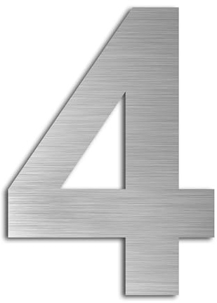 4 inch House Numbers Stainless Steel Made of SUS304 Matte Brushed Finish Self-Adhesive (4)