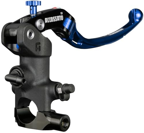 Pompa Freno Radiale Accossato 19x20 Con Leva Snodata Blu, Per Manubri Diametro 25,4 mm compatibile con HARLEY DAVIDSON LOW RIDER ST FXLRST del 2025 (CC 1917)