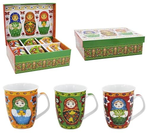 6 Tassen SET Tasse Becher Matrjoschka Matröschka je 0,35 Liter