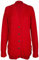 Purple Hanger New Womens Everyday Long Sleeve Button Top Ladies Chunky Aran Cable Knit Grandad Cardigan (20 XXL, Red)