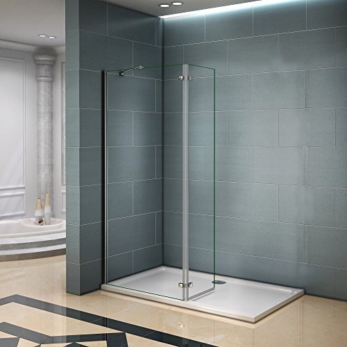 Paroi de douche 100x200 avec retour pivotante 40cm et la barre de fixation 45cm paroi de douche à l'italienne