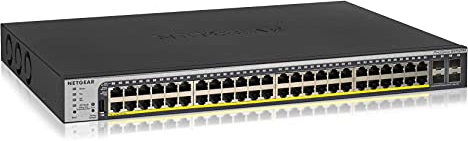 NETGEAR Switch PoE Smart 48 porte GS752TPP, Switch Ethernet Gigabit 48 PoE+ a 760 W, 4 SFP da 1G, montaggio desktop o su rack e gestione Insight Cloud
