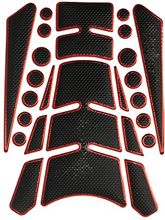 Alamor Motorrad Tank Pad Aufkleber für Honda/Suzuki/Yamaha/Kawasaki - Rot