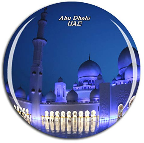 Weekino VAE Abu Dhabi Moschee Kühlschrankmagnet 3D Kristallglas Touristische Stadtreise City Souvenir Collection Geschenk Starker Kühlschrank Aufkleber