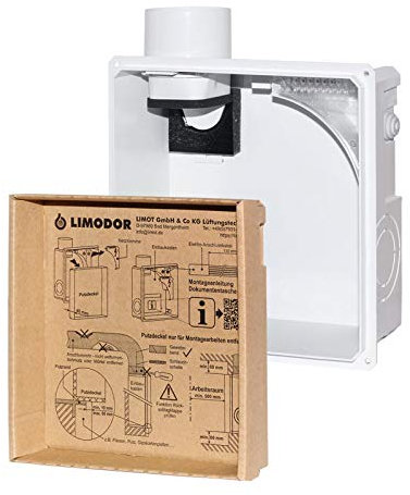 Limodor Einbaukasten, Gehäuse, für Serie Compact, Ausblasstutzen seitlich/oben, Kasten, Unterputz