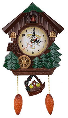 Raguso Kuckucksuhr Baumhaus Wanduhr Kunst Vintage Dekoration Einfach zu lesen für Zuhause Wohnzimmer Schlafzimmer Dekoration Handwerk Kinder Geschenke