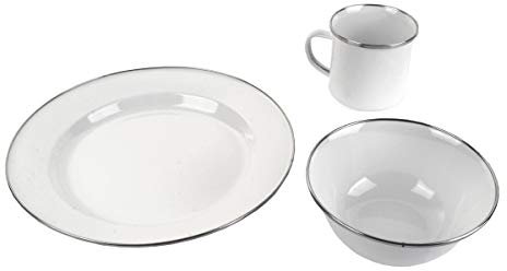 White Enamel Camping Dinner Set (1)