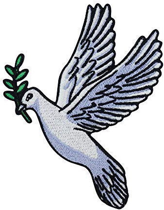 Finally Home Taube mit Zweig im Schnabel Patch zum Aufbügeln | Friedenstaube Patches, Vogel Bügelflicken, Taufe Flicken, Tier Aufnäher