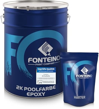 Fonteino Peinture époxy pour piscine béton bassin - protection étanche - Turquoise pastel 2,5KG