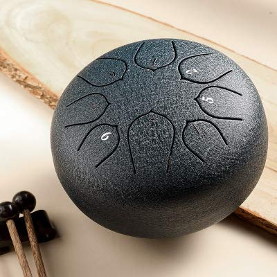 Mini 8-Tone Steel Tongue Drum 6'' Zunge Drum C Key Lotus Hand Pan Drum Musikinstrumente mit Drum Mallets Tragetasche Percussion (Navy)