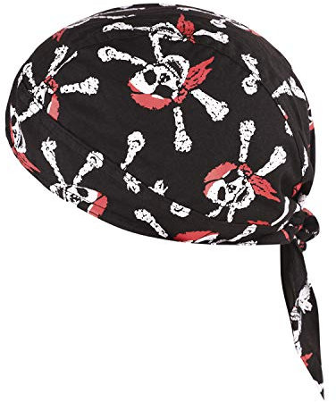 AfinderDE Unisex Modische Skelette Bandana Kopftücher Halstuch Schlauchtuch Biketuch UV Schutz Kopfband für Biking Fahrrad Motorrad Radsport (Rot1)