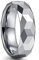 Phyonio Facettiert Ringe Herren 6mm Silber Ringe Damen Herren Gehämmert Ringe Wolfram Ring 67,2(21,4)