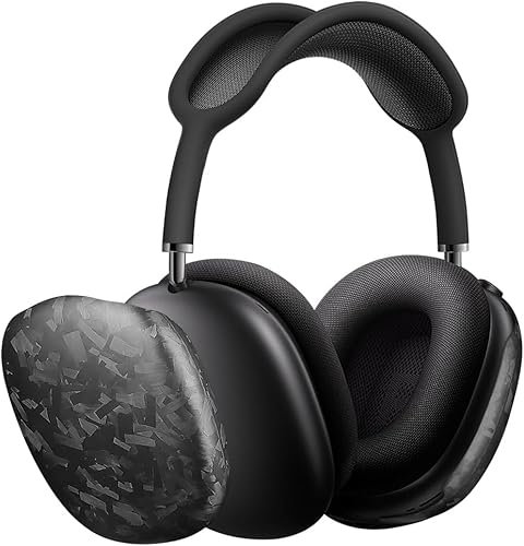 MONOCARBON Forged Carbon Fiber for AirPods Max Case, with AirPods Max Covers Anti-Scratch Shock Resistant Headset Ultra Protective Accessories for AirPods Max Headphones-Matte Finishing
