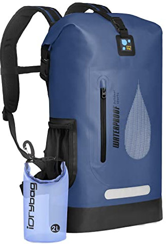 IDRYBAG 30L wasserdichter PVC-Rucksack, schwimmender Rucksack für Herren, Trockentasche für Kajakfahren, Kanufahren, Bootfahren, Camping, Wandern