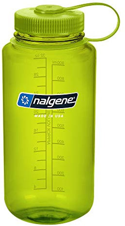 Nalgene Sustain Tritan BPA-Free Water Bottle Made with Material Derived from 50% Plastic Waste, 32 OZ, Wide Mouth, Spring Green