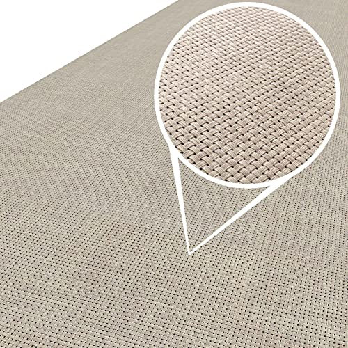 Läufer In-/Outdoor Teppich wasserfest Balkon Teppich auch für Balkon und Terasse Flur Bodenmatte wetterfest Sand Creme Abwaschbar 350 x 100cm