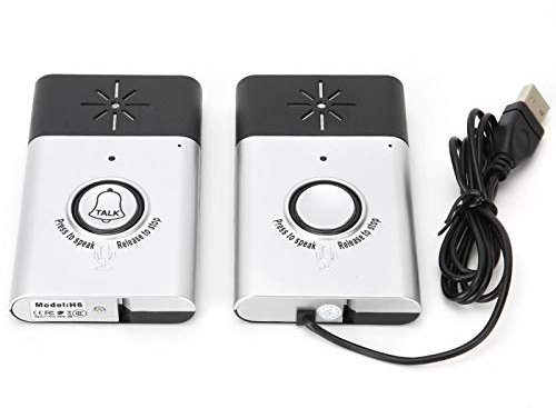 Joyzan Wireless Intercom Doorbell, 2.4GHz Mini Portable Voice Interphone Doorbells Dual Way Control System Door Chime Kit USB Connecting Built in High Sensitivity Microphone Speaker Home Security