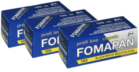 3er Pack Foma Fomapan Classic Fotofilm 100 ISO Schwarz - Weiß Negativ- Rollfilm/Mittelformatfilm / 120 Format, FO11161-3