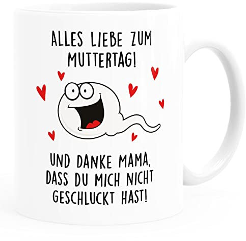 MoonWorks® KaffeeKaffee-Tasse Danke DASS du Mich Nicht geschluckt hast Geschenk Mama Muttertag lustig Spermium Uni-Weiß Keramik-Tasse