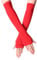 B-HOT Warmer Fingerless Gloves Stretchy Knit Thumb Hole Sun Protection Long Arm Solid Color Glove Red