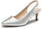 DREAM PAIRS Womens Slingback Sandals Pumps Pointed Toe Dress Party Court Shoes Ladies Kitten Heel Wedding Shoes,Size 6,Silver-PU,SDHS2234W-E