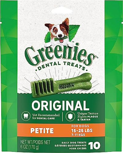 Greenies Original Dog Dental Chew Petite Size 10 count - Pack of 4