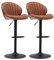 chairus 2er Set Drehbarer Barhocker aus PU Leder Hohe Hocker Höhenverstellbar Barstuhl Ohne Arme Küchenstühle mit Fußstütze (Braun(PU-Leder)-2)